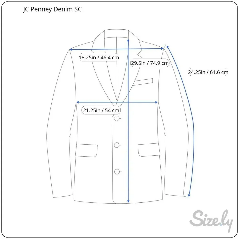 Vintage 70s JC Penney Fashions Denim Jean Unstructured Sport Coat Jacket 38‎